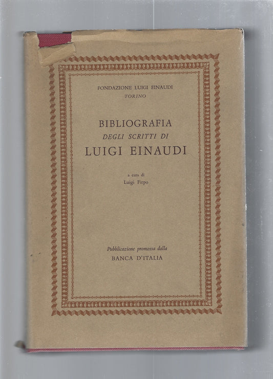 Bibliografia degli scritti di Luigi Einaudi - copertina