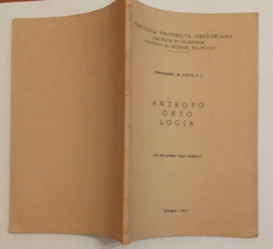 Antropo onto logia (ad uso privato degli studenti) - copertina
