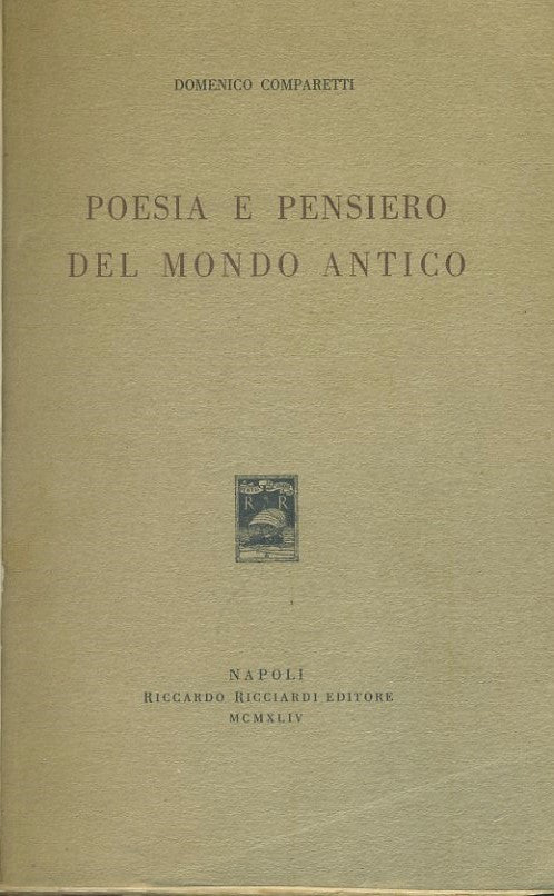 Poesie e pensiero del mondo antico - copertina