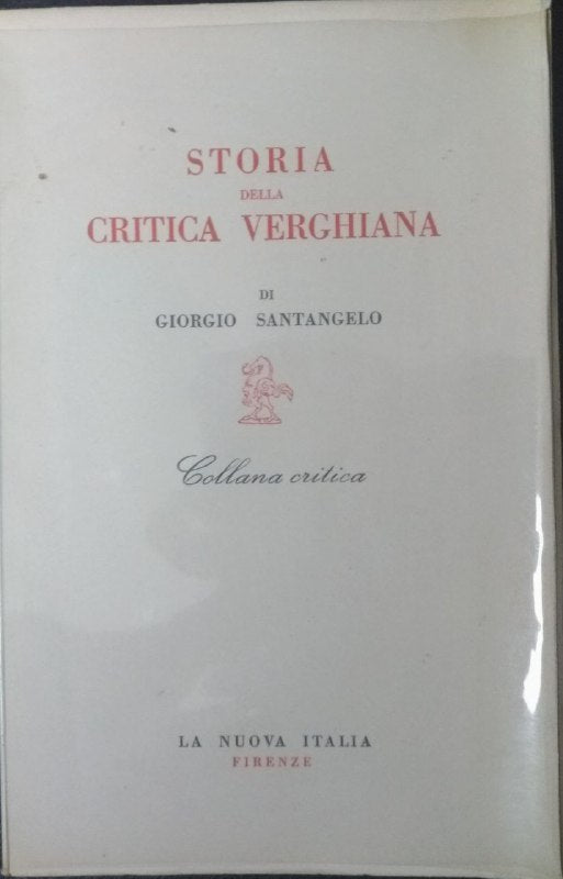 Storica della critica Verghiana - copertina