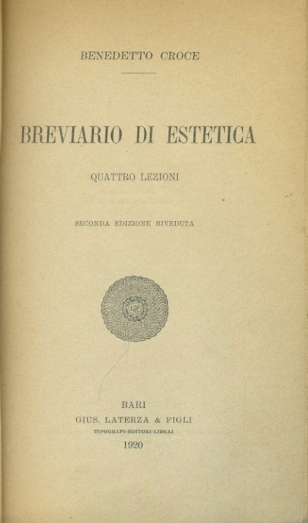 Breviario di estetica - copertina