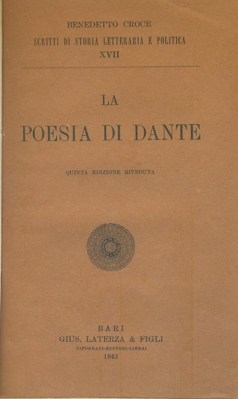 La poesia di Dante - copertina