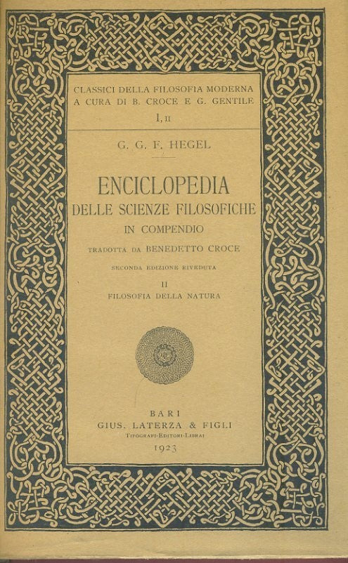 Enciclopedia delle scienze filosofiche. Volumi II e III - copertina