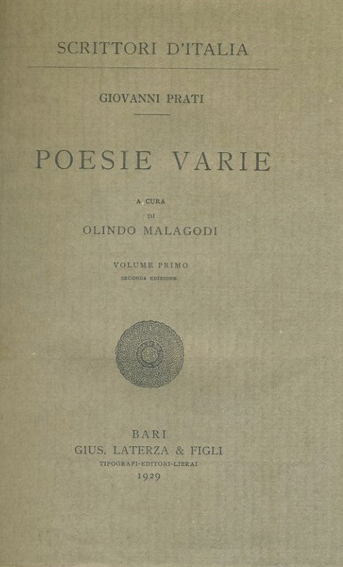 Poesie varie. 2 volumi - copertina