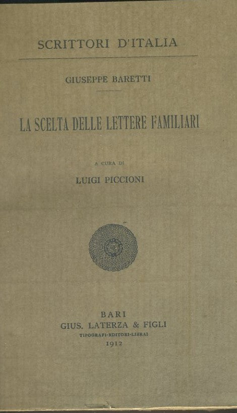 La scelta delle lettere familiari - copertina