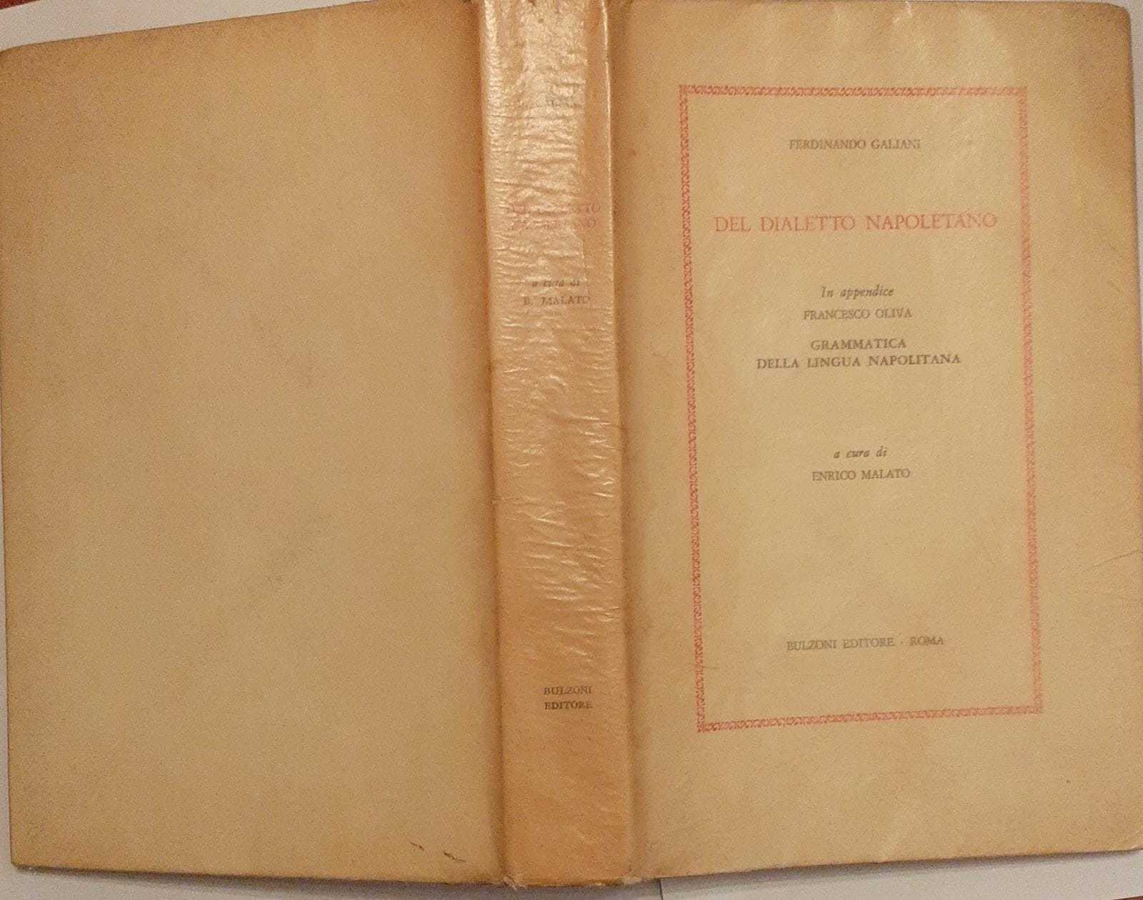 Del dialetto napoletano. Grammatica della lingua napolitana - copertina