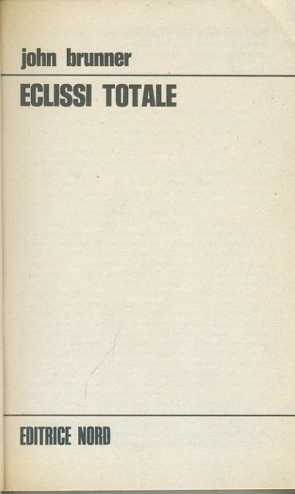 Eclissi totale - copertina