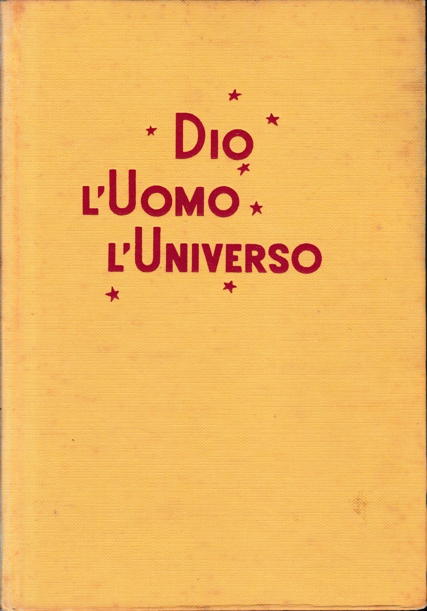 Dio l'uomo e l'universo - copertina
