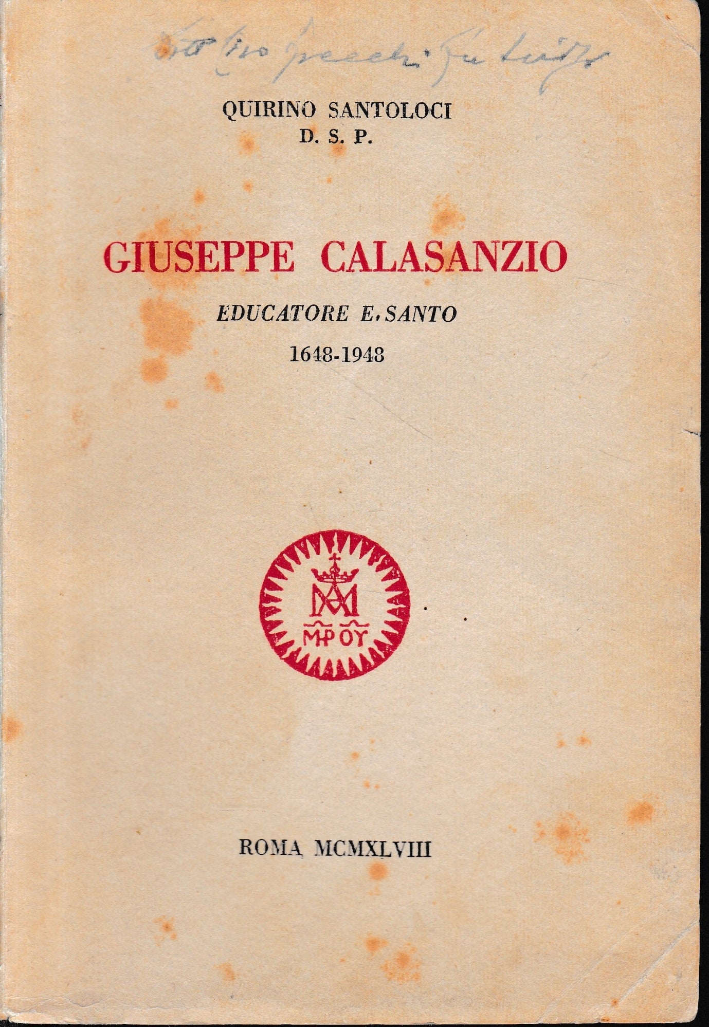 Giuseppe Calasanzio educatore e santo 1648-1948 - copertina