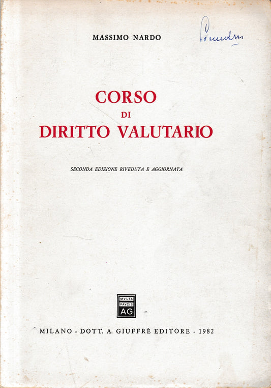 Corso di Diritto Valutario - copertina