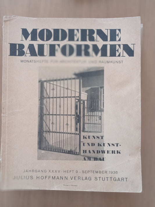 MODERNE BAUFORMEN MONATSHEFTE FUR ARCHITEKTUR UND RAUMKUNST - copertina