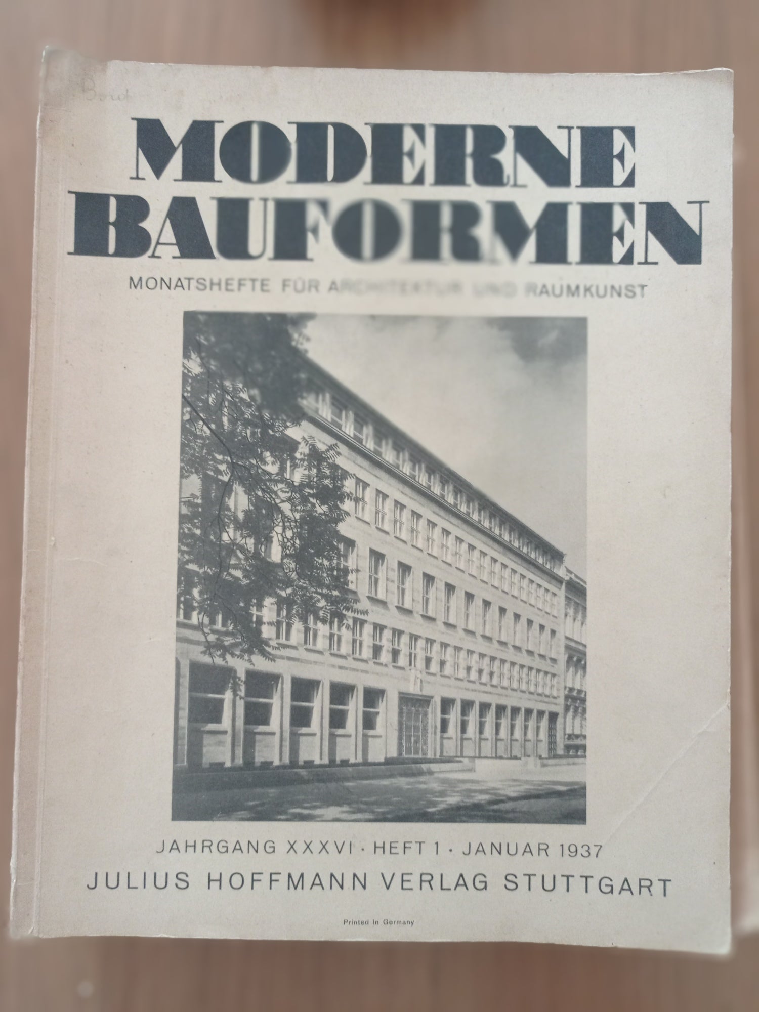 MODERNE BAUFORMEN MONATSHEFTE FUR ARCHITEKTUR UND RAUMKUNST - copertina