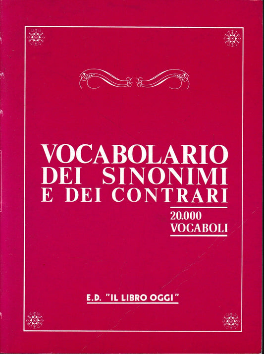 Vocabolario dei sinonimi e dei contrari, 20.000 vocaboli - copertina