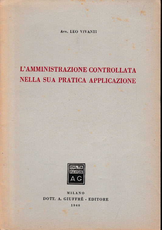 L'amministrazione controllata nella sua pratica applicazione - copertina