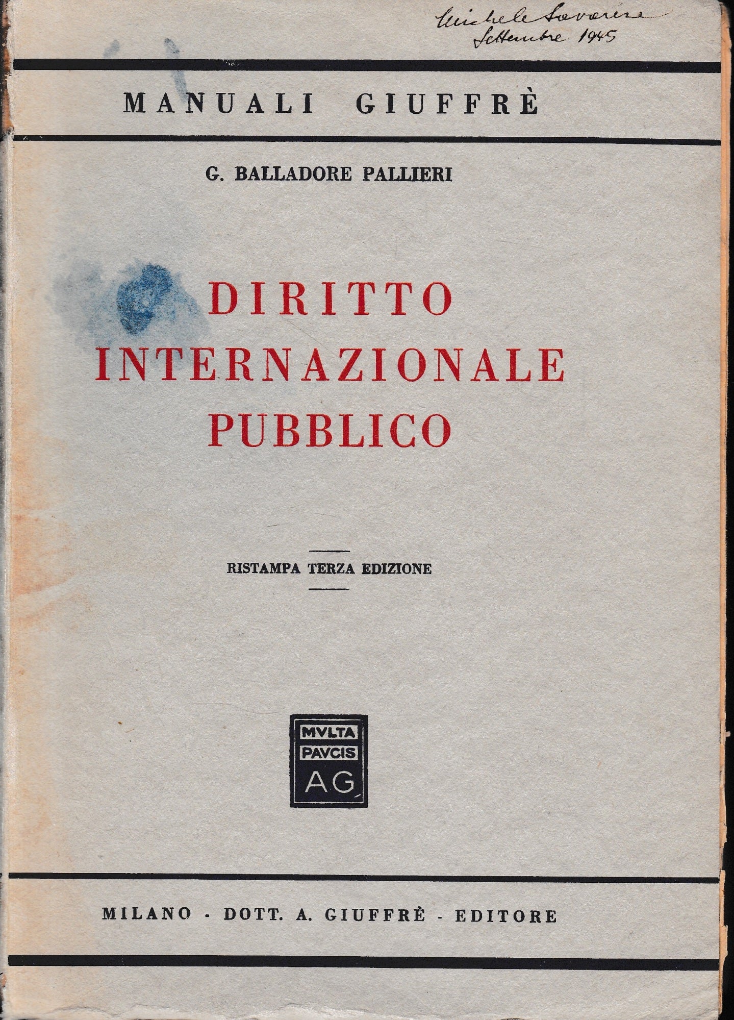 Diritto Internazionale Pubblico - copertina