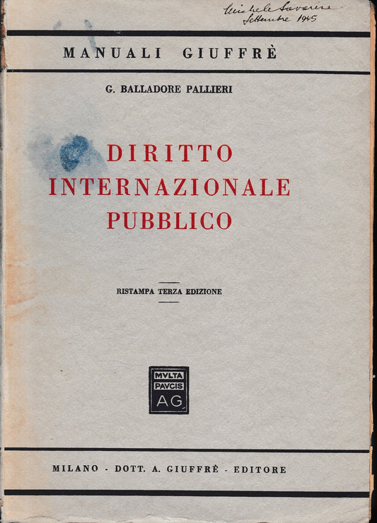 Diritto Internazionale Pubblico - copertina