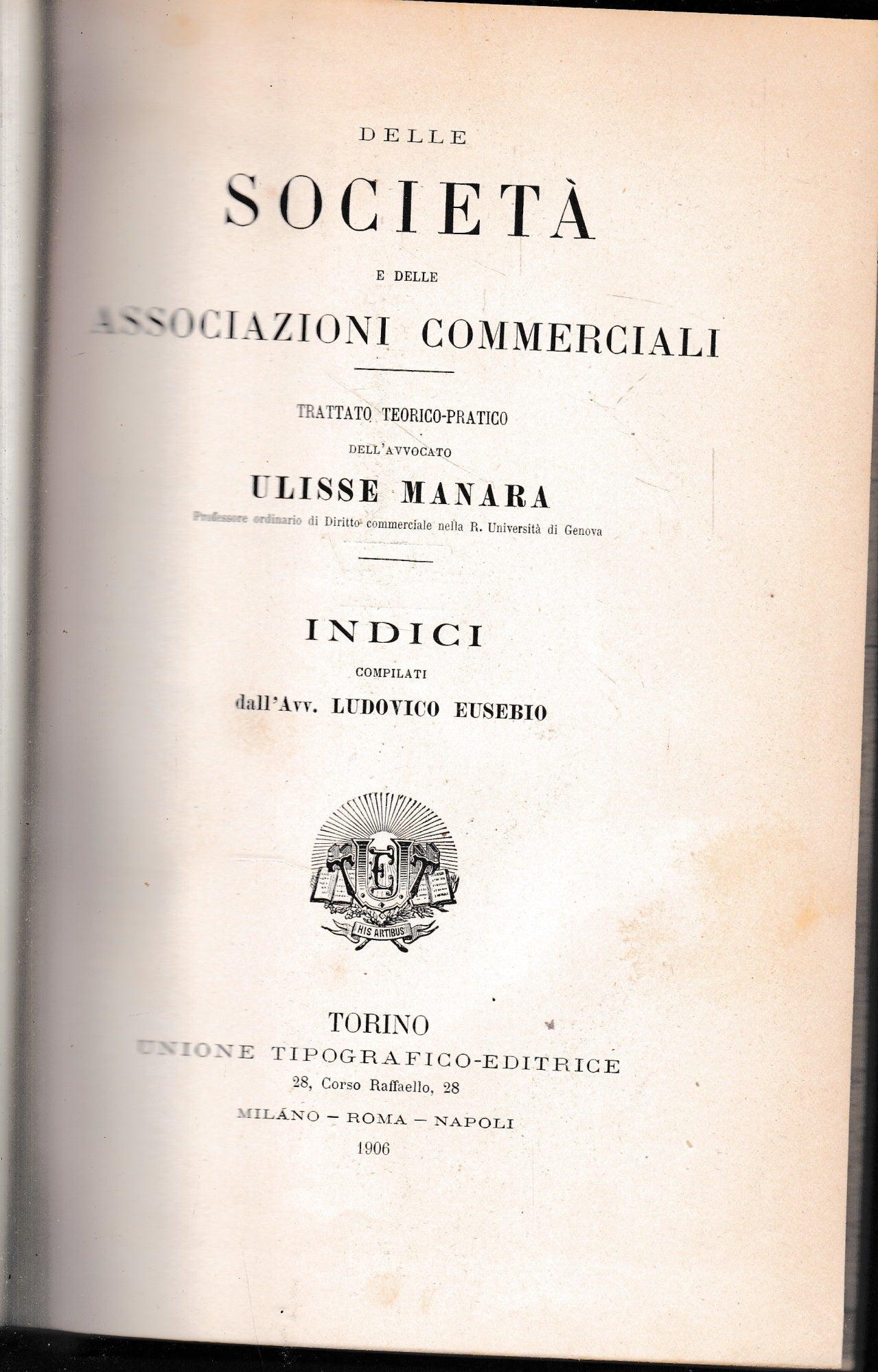 Delle società e delle associazioni commerciali, trattato teorico-pratico - copertina