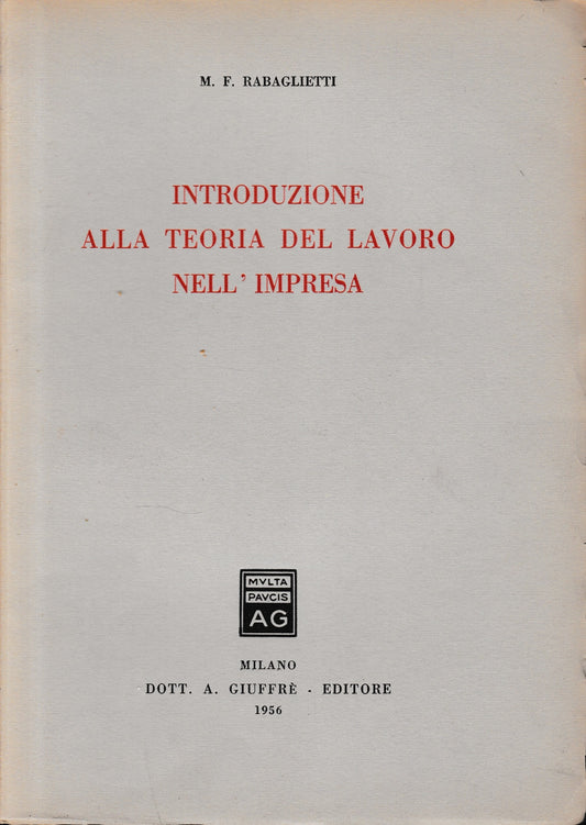Introduzione alla teoria del lavoro nell'impresa - copertina