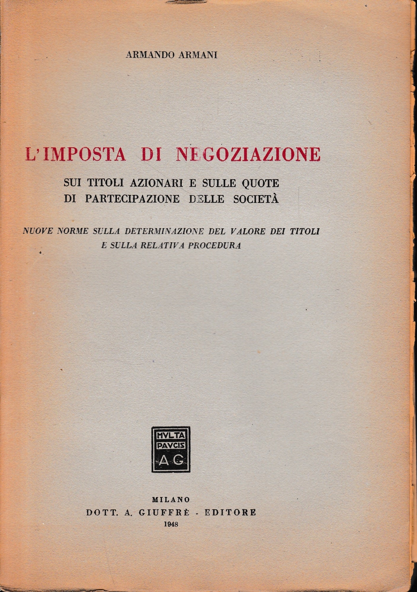 L'imposta di negoziazione, più fascicolo di aggiornamento - copertina