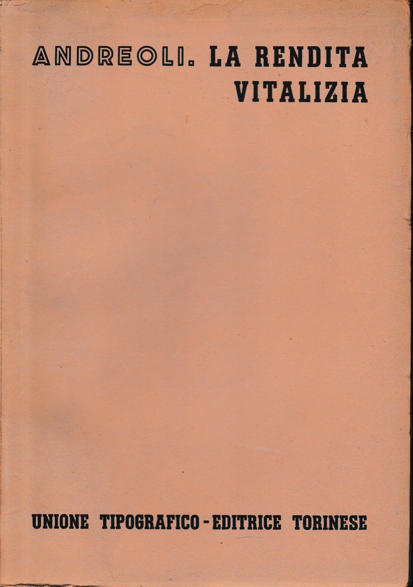 La rendita vitalizia vol. 8, tomo 3, fasc. 4. - copertina
