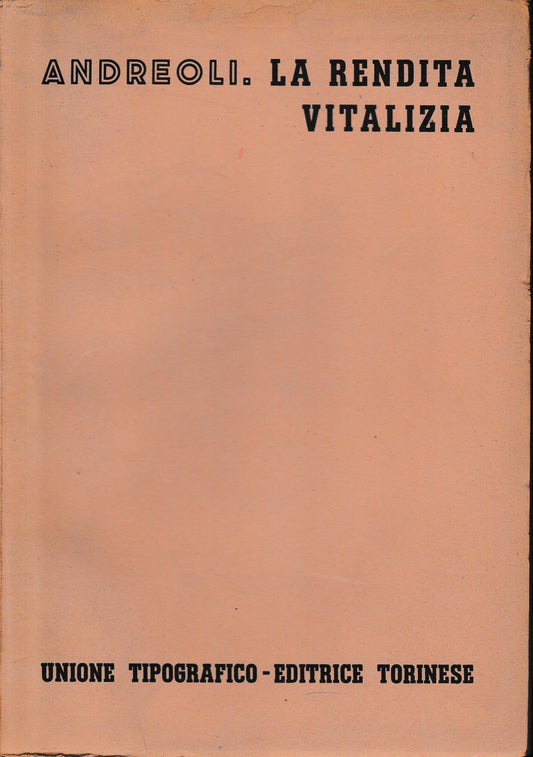 La rendita vitalizia vol. 8, tomo 3, fasc. 4. - copertina