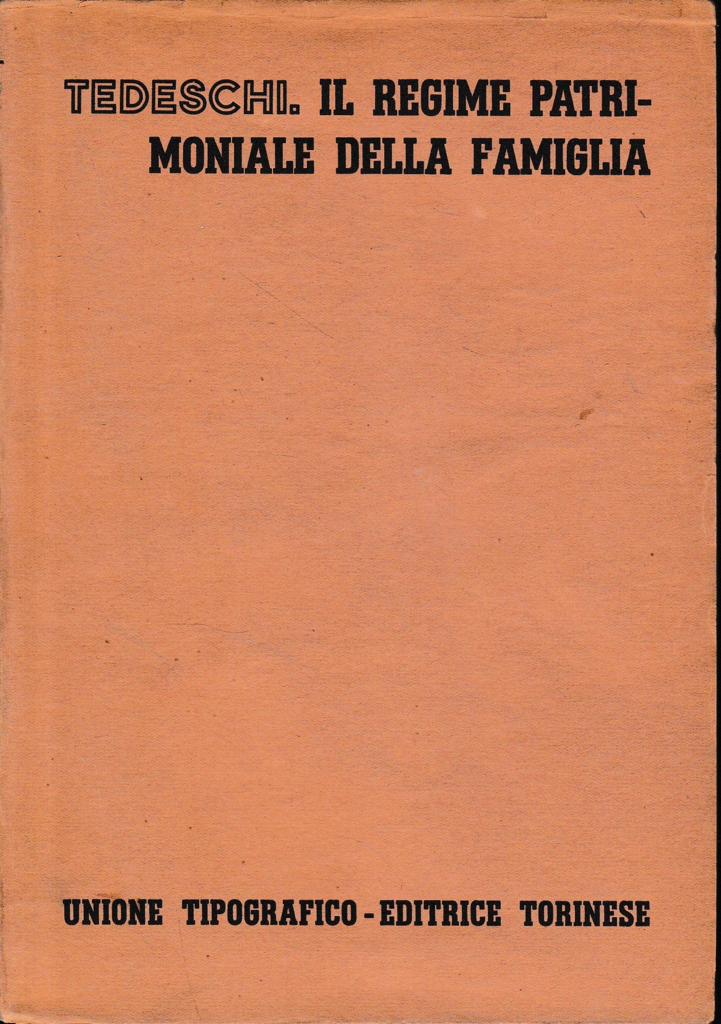 Il regime patrimoniale della famiglia, vol. 3, tomo 1, fasc. 2. - copertina