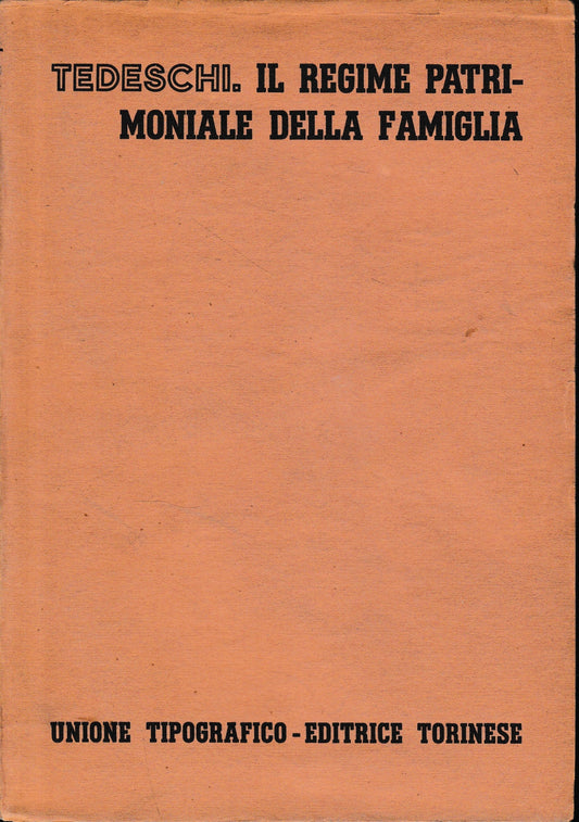 Il regime patrimoniale della famiglia, vol. 3, tomo 1, fasc. 2. - copertina