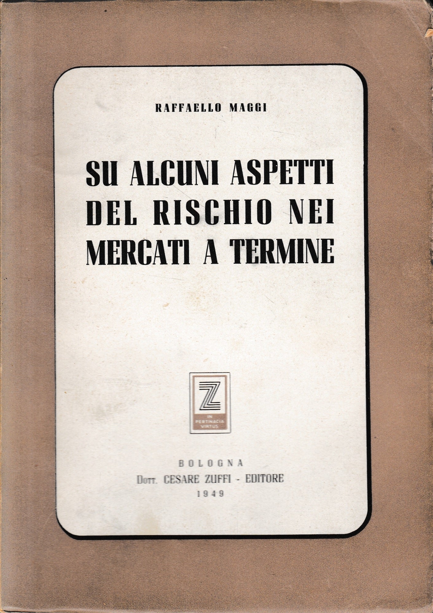 Su alcuni aspetti del rischio nei mercati a termine - copertina