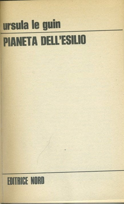 Pianeta dell'esilio - copertina