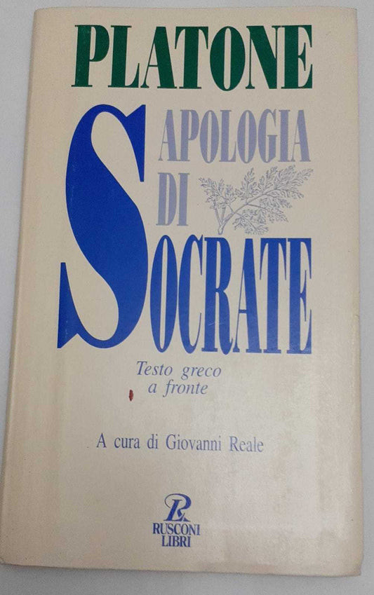 Sapologia di Socrate. Testo greco a fronte - copertina