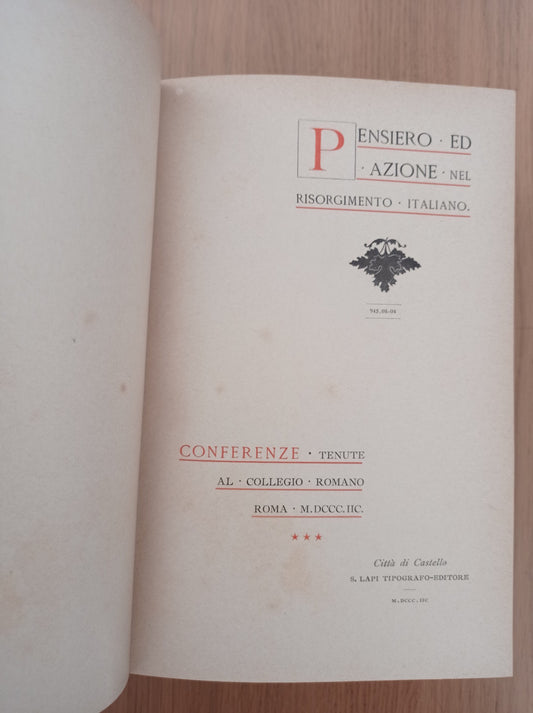 Pensiero ed azione nel Risorgimento italiano - copertina