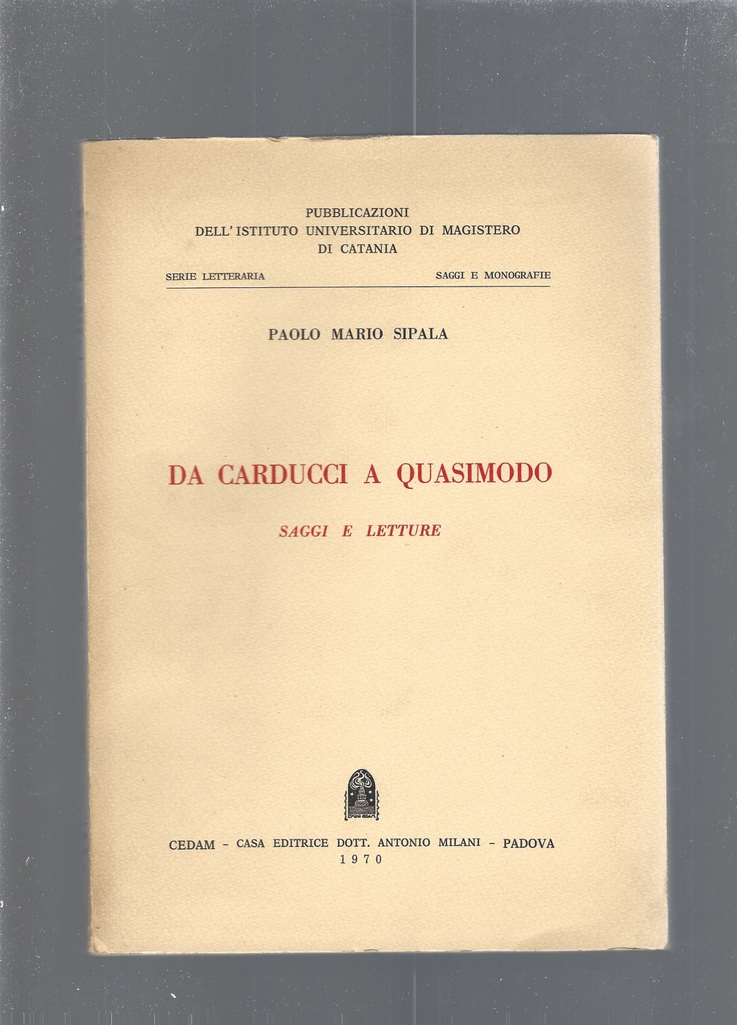 Da Carducci a Quasimodo - copertina