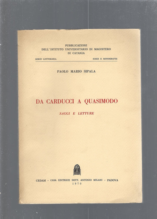 Da Carducci a Quasimodo - copertina