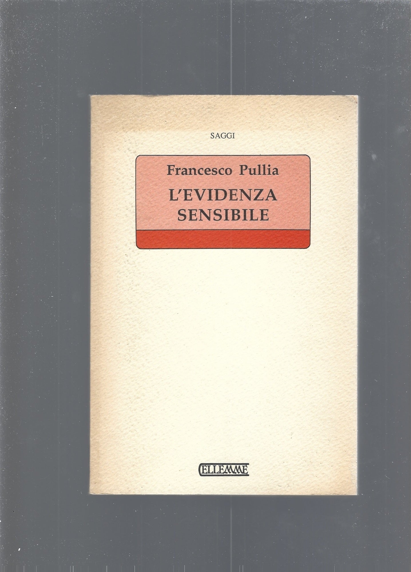 L' evidenza sensibile : per una filosofia della presenza - copertina