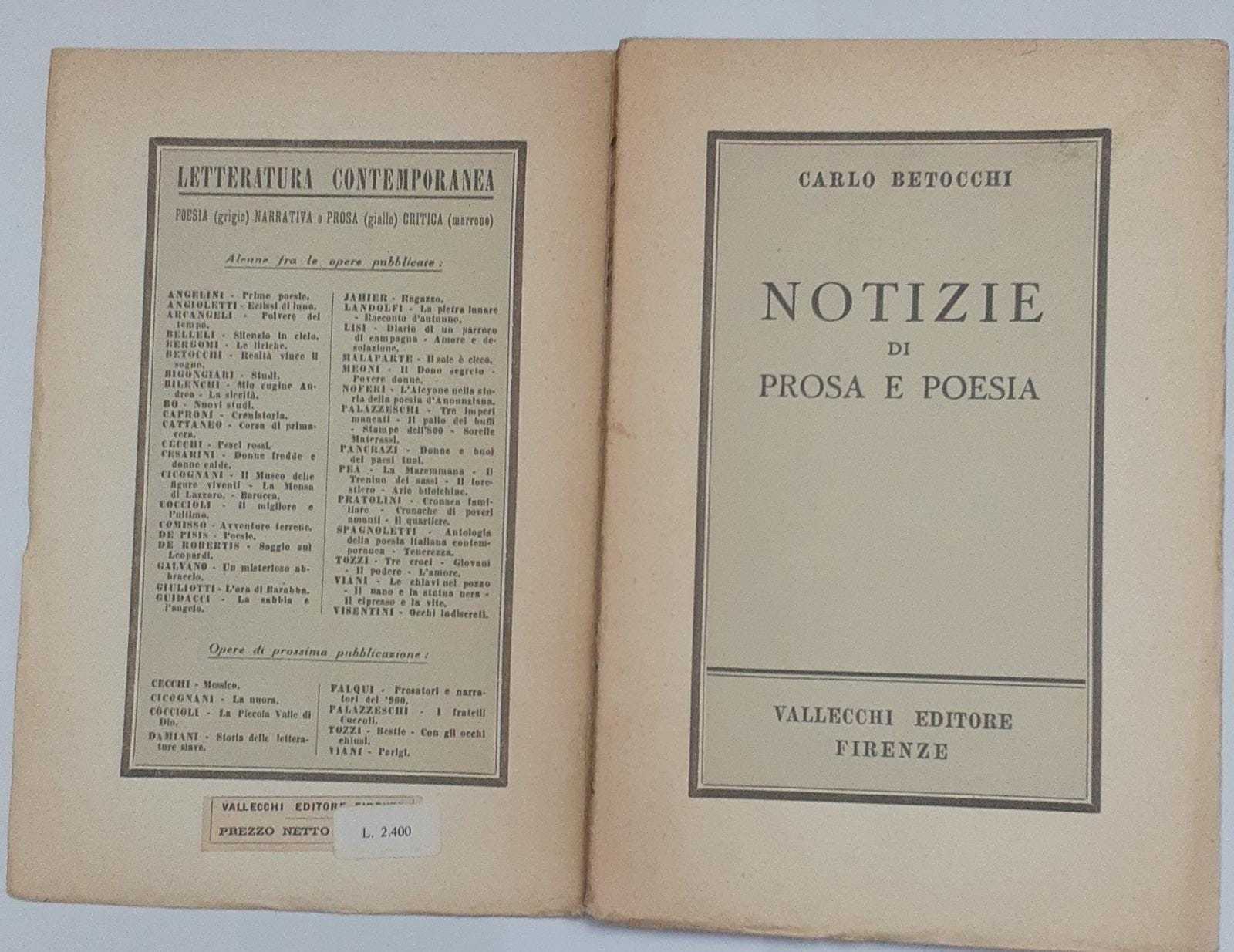 Notizie di prosa e poesia - copertina