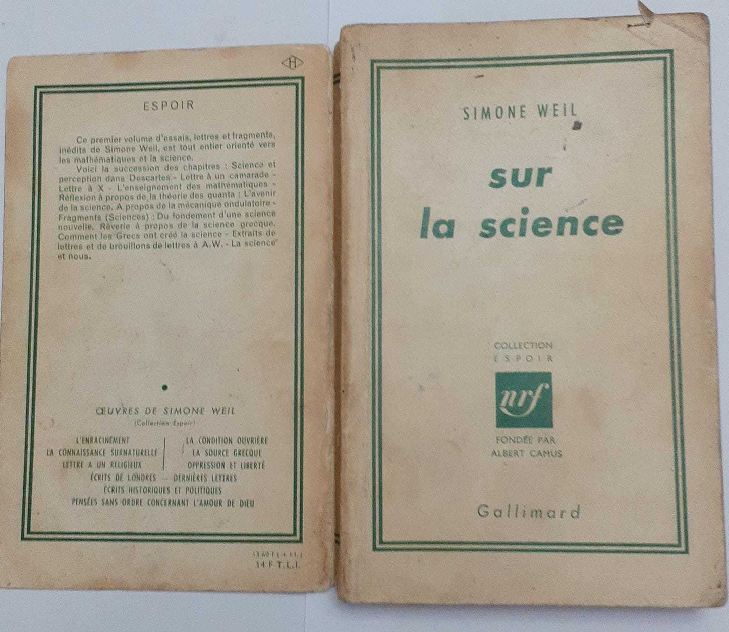 Sur la science - copertina