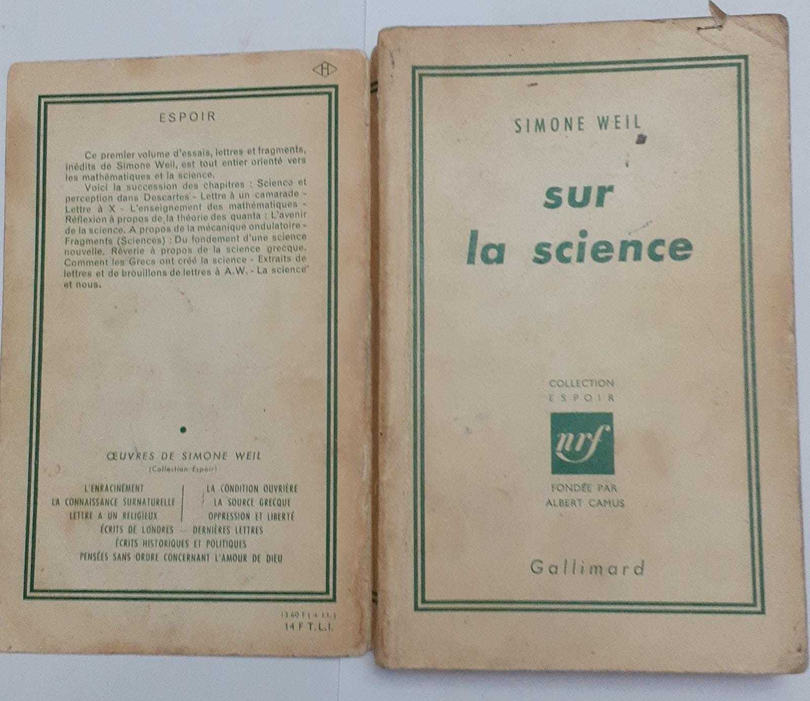 Sur la science - copertina