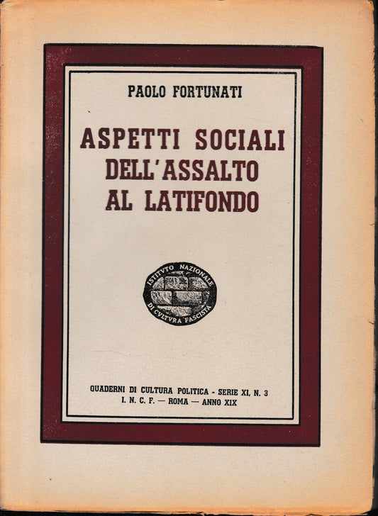 Aspetti sociali dell'assalto al latifondo - copertina