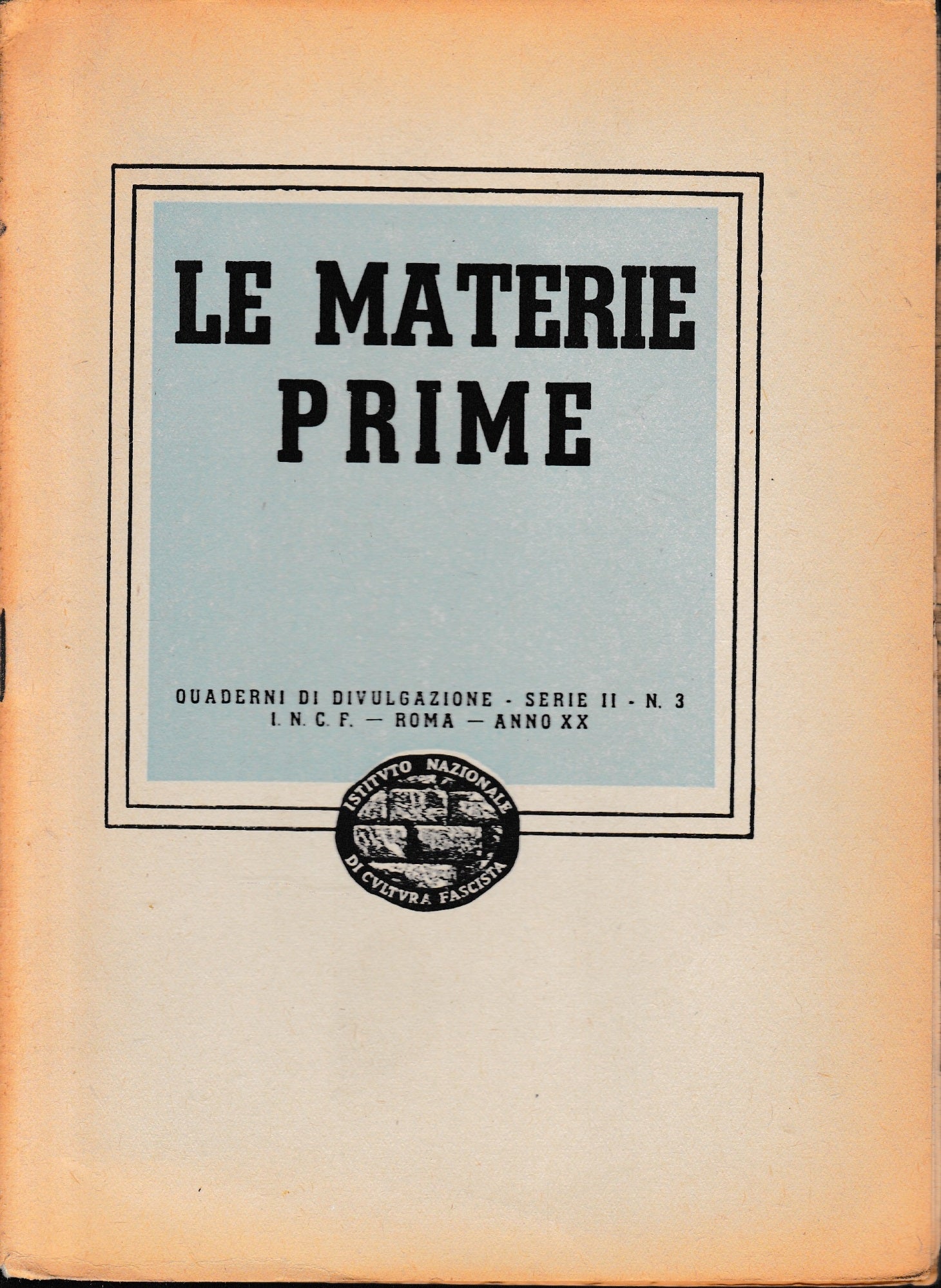 Le materie prime - copertina