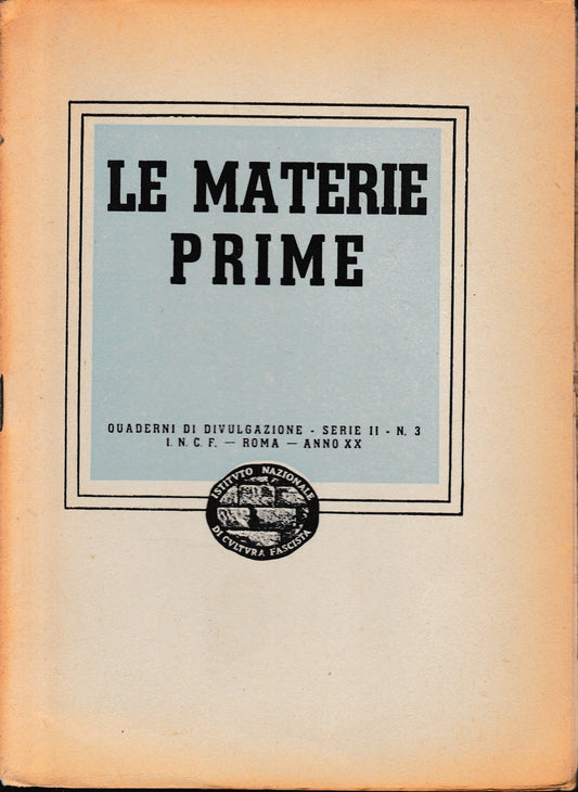 Le materie prime - copertina