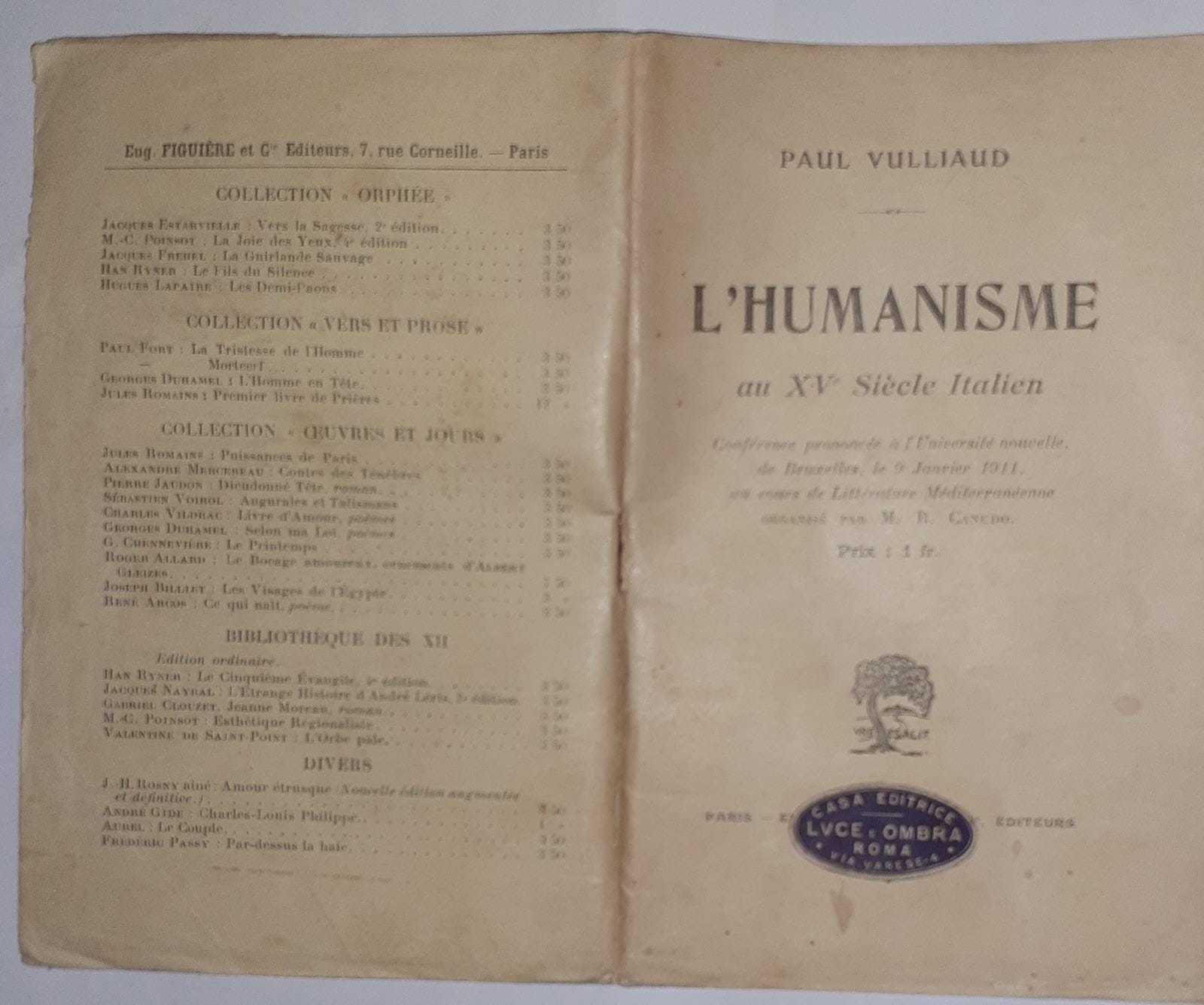 L' Humanisme au XV Siecle Italien - copertina