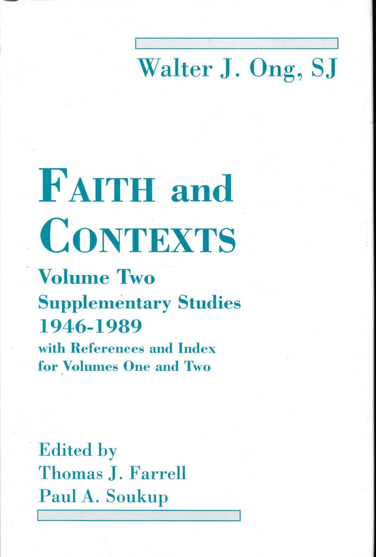 Faith and Contexts Mpn: Supplementary Studies, 1946-1989 : With References and Index for .. Florida-Rochester-Saint Louis Studie): vol 2°. - copertina