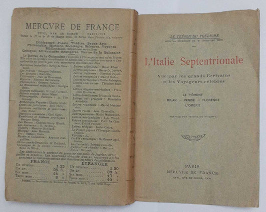 L'Italie Septentrionale. Vue par les grands Ecrivains et les Voyageurs celebres - copertina