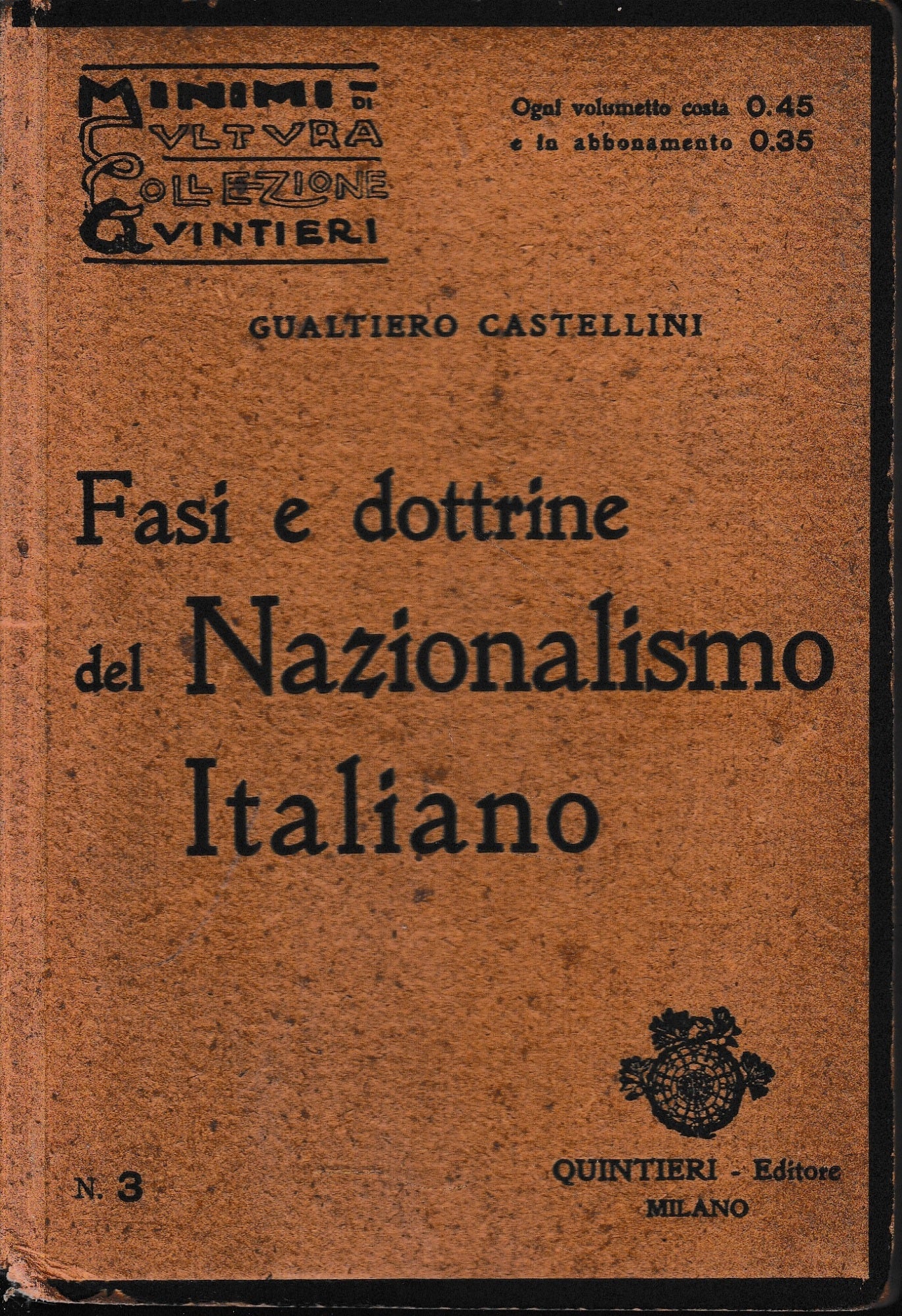 Fasi e dottrine del Nazionalismo Italiano - copertina
