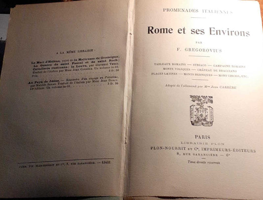 Promenades italiennes. Rome et ses Environs - copertina