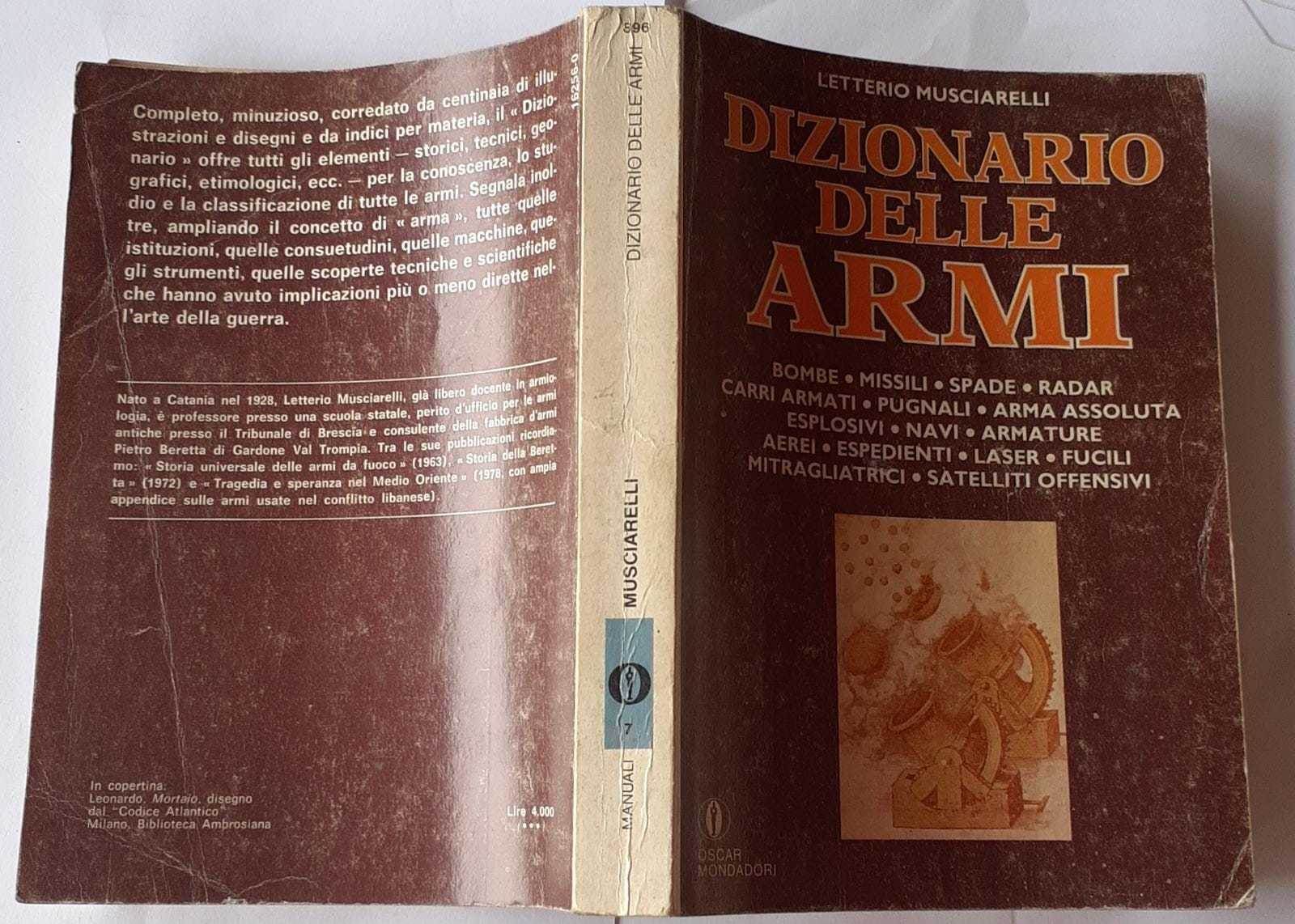 Dizionario delle armi - copertina