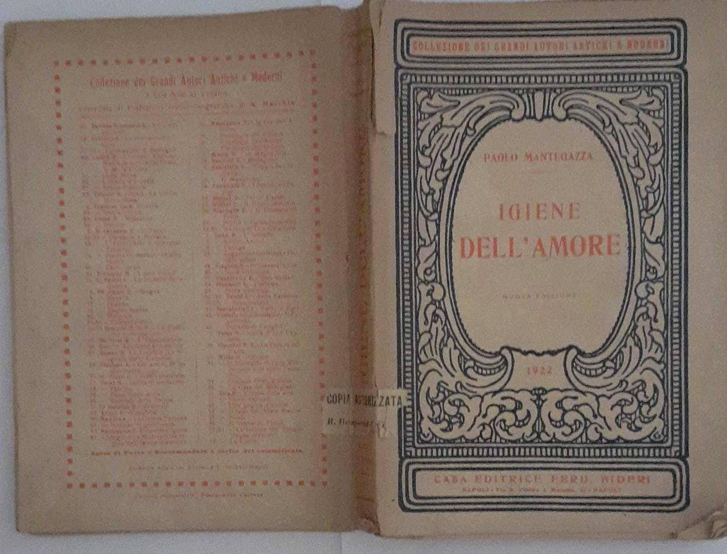 Igiene dell'amore - copertina