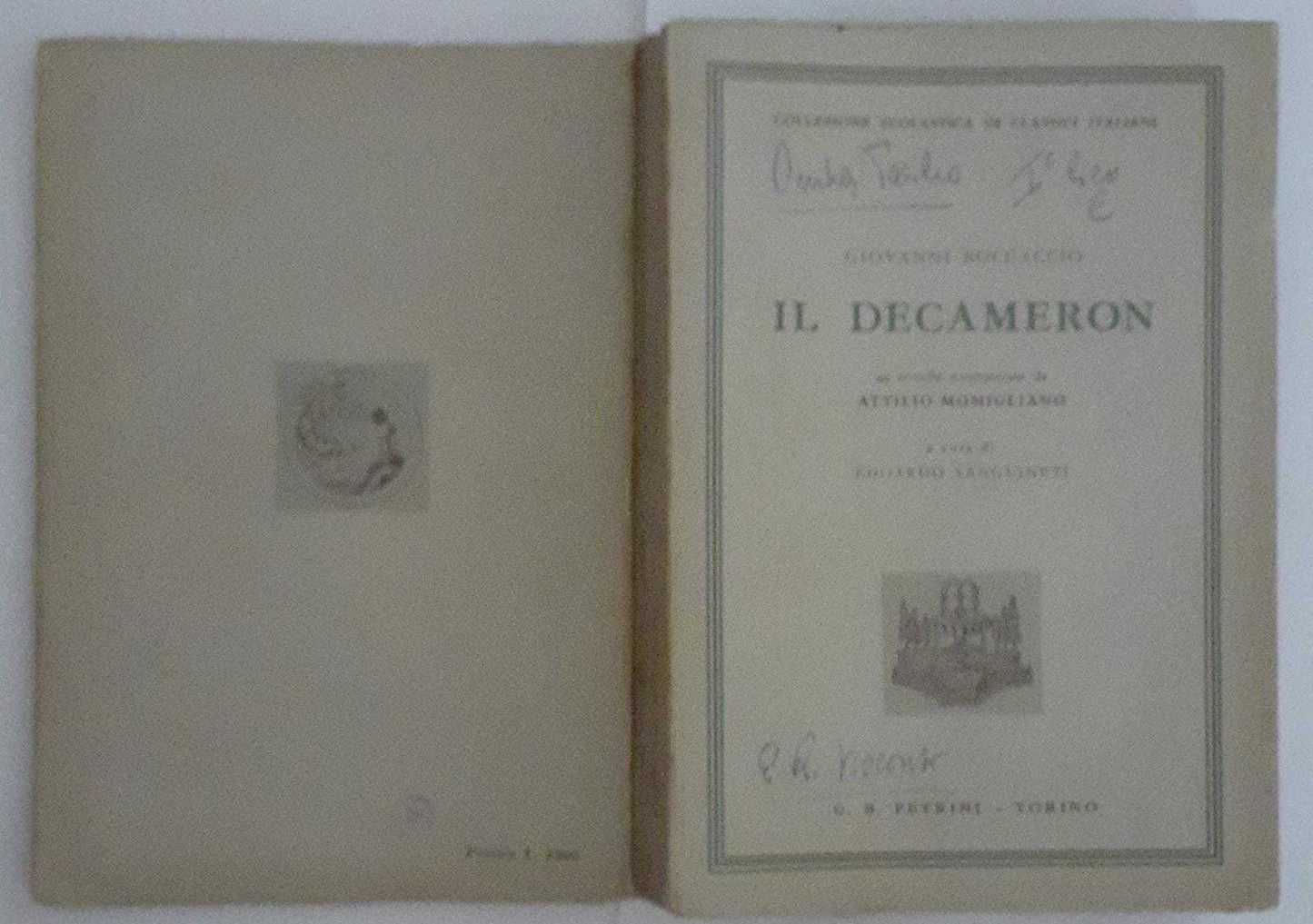 Il Decameron. 49 novelle commentate da Attilio Momigliano a cura di Edoardo Sanguineti - copertina
