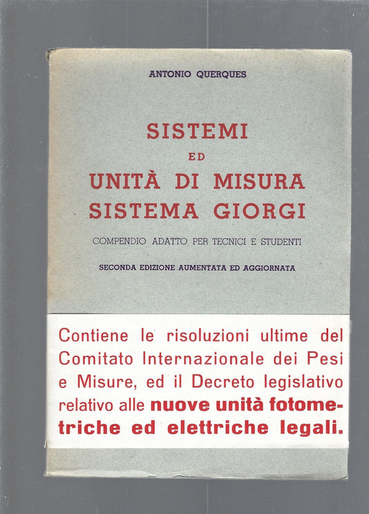SISTEMI ED UNITA' DI MISURA, SISTEMA GIORGI - copertina