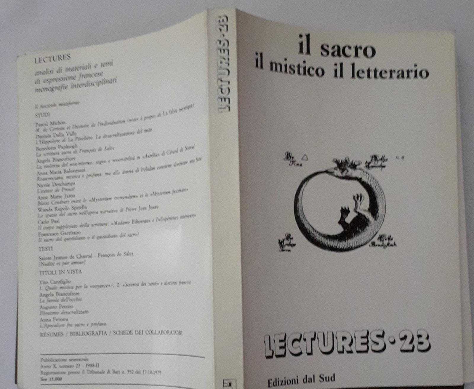 Il sacro il mistico il letterario. Lectures 23 - copertina